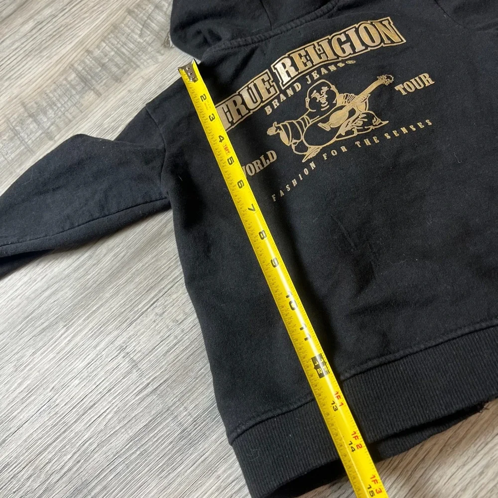 True Religion Hoodie Boys 3T Black‎ Gold Buddha World Tour Full Zip Sweatshirt